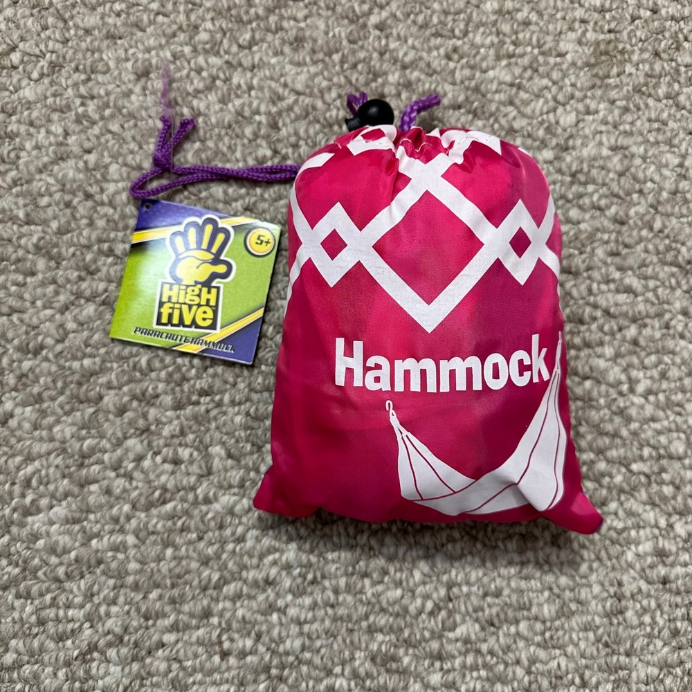 High Five Parachute Hammock‎ Pink White Geometric Outdoor Camping NWT